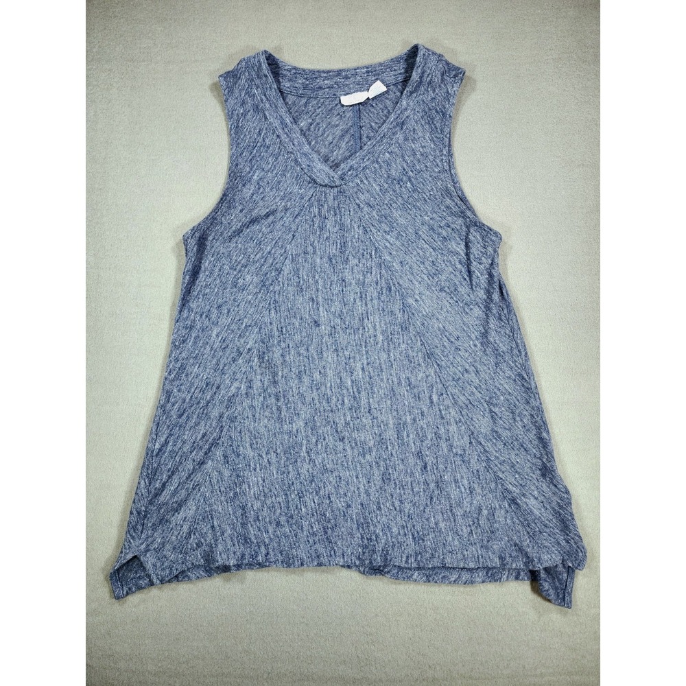 Sigrid Olsen 100% Linen Tank Top Women's Large Blue Sleeveless Tunic Lagenlook